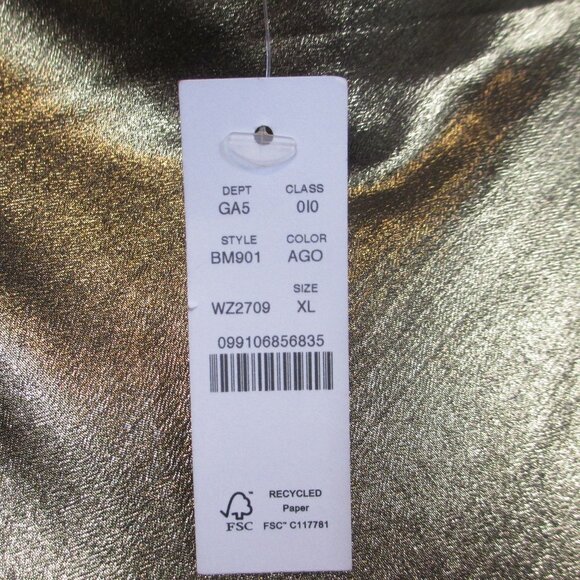 NWT J.Crew Gwyneth Slip Skirt – Gold Lamé Midi Bias Cut Satin Look Size XL - Picture 10 of 13